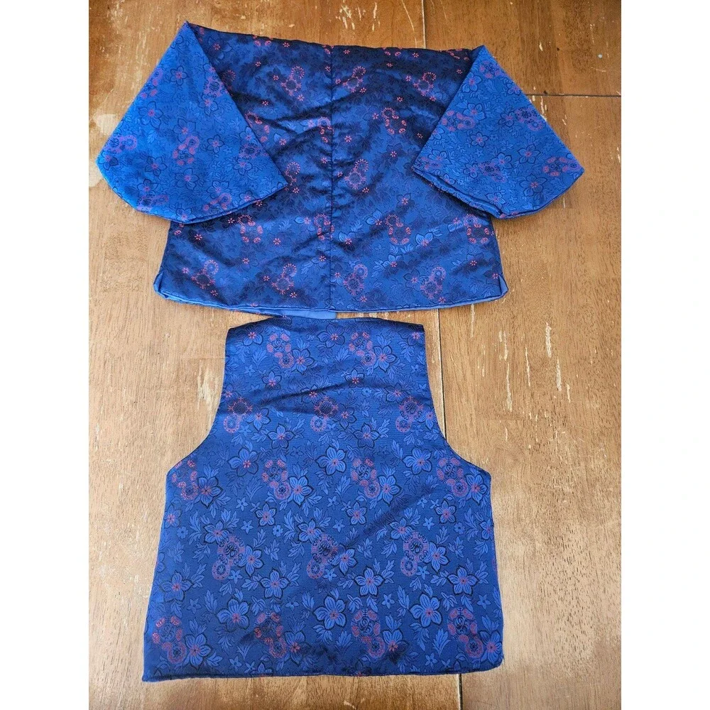 Kids Coat and Vest Blue and Red Size 5 Child Costume Dress Up Play